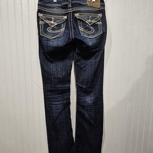 Silver Jeans Pioneer Slim Low Rise Stretch Thick Stitch Boot Cut Size 24 x 33